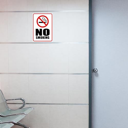 Image of CVANU NO SMOKING Warning Safety Self-Adhesive Waterproof PVC Vinyl Sign Sticker Size (11.7inchX8.3inch) Pack of 20