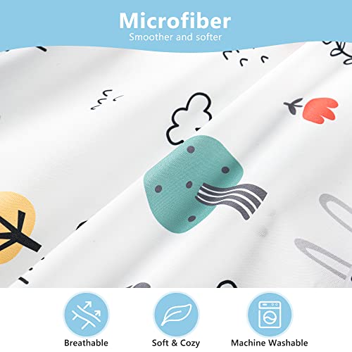 Image of TILLYOU Toddler Pillowcase 2 Pack with Envelope Closure,Silky Soft Microfiber 13 inch x 18 inch Kids Travel Pillow Cases,Bib Bear & Colorful Love