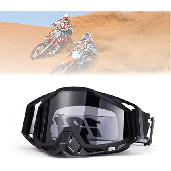 Pyłoszczelne gogle motocyklowe, maska MTB, przezroczysta maska motocrossowa, nadaje się do motocykli, samochodów wyścigowych, wyścigów terenowych, motocykli, rowerów górskich, narciarskich lub