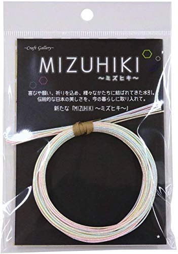 KIYOHARA Craft Gallery MIZUHIKI ミズヒキ アソート 3色×各2本 オーロラ ピンク × ブルー × イエロー デザインペーパー 付 CGMA-03/01