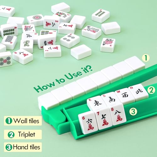 Soportes para Fichas de Mahjong de Acrílico Verde Juego de 4 miniatura 2
