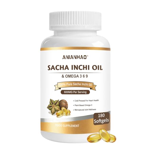 Sacha inchi Oil Capsules Organic Sacha Inchi Oil & Vitamin D3 Hydrates The Joints for Menopausal Joint Dryness Brain Heart Joint Hair & Skin Health Antioxidant Rich in Vitamin D3