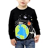 Toddler Boys Planet T-Shirt Glow in The Dark Long Sleeve Tee Shirt Pullover Tops Clothes for Kids 4T