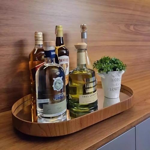 Bandeja Espelhada Flutuante Decorativa Mesa Bar Aparado 50X30CM