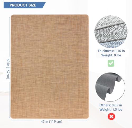 Image of Office Chair Mat for Hardwood Floor, 60 inch x 47 inch Desk Computer Chair Mat for Hard Wood and Tile Floor, Large Anti-Slip Hard Floor Protector, PVC Mat Desk Rug for Office Home