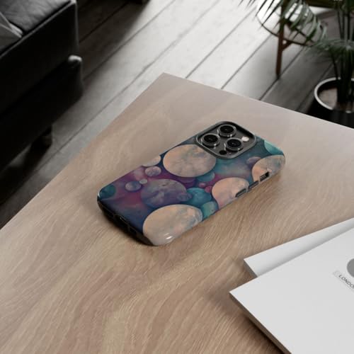Coque rigide iPhone 14 Pro motif cercles multicolores rêveurs - 4