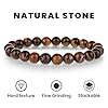 Mabor 3Pcs Beaded Bracelets for Men – 8mm Beads Stretch Elastic Spiritual Bracelets Jewelry Gift for Men Women Black Obsidian, Hematite, Tiger Eye Stone #2