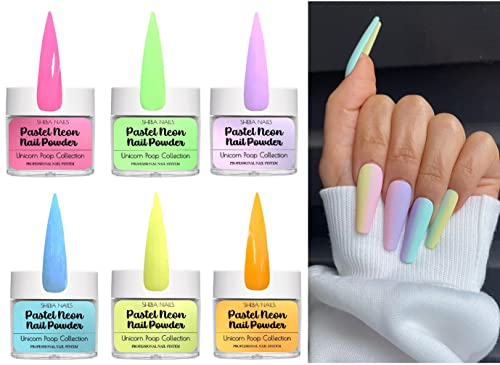 Kit Polvo Acrílico SHEBA NAILS 6 Colores Pastel Neon miniatura 1