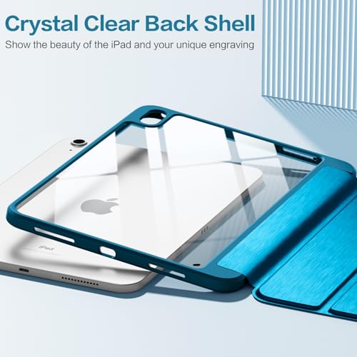 Image of Wenlaty Compatible with iPad (A16) 11th Generation Case 11 Inch 2025, for iPad 10th Generation Case 10.9 Inch 2022 with Pencil Holder, Trifold Stand Protective Clear Back, Auto Wake /Sleep, PeacockBlue