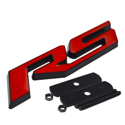 3D RS Emblem Badge Lettering Front Grille Grill with Mount for Chevrolet Camaro Impala Sonic Trax Corvette Silverado and Ford