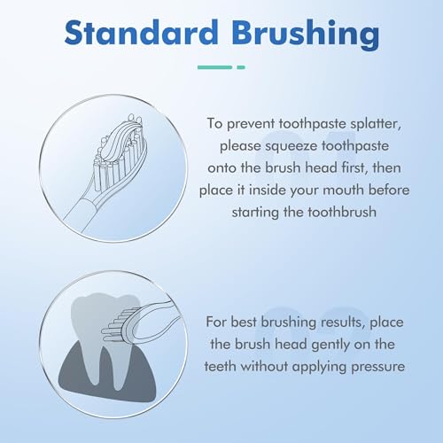 Image of Electric Toothbrush with 8 Brush Heads, Sonic Electric Toothbrush with Fast Charge 4 Hours Last 60 Days, 2-Min & 30s Smart Timer, IPX7 Waterproof (Black)