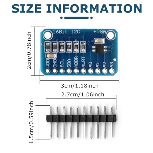 QIQIAZI 5 Stück 16-Bit 4-Kanal ADC für Analog-Digital-Wandler Arduino-kompatibles Entwicklungsboard-Modul Analog-Digital-Wandler