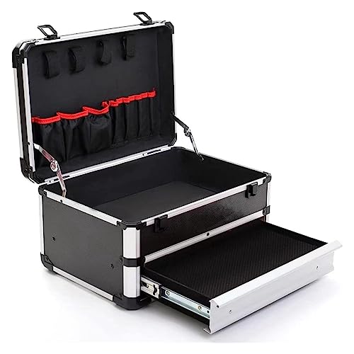 Coffre-fort, Boîte à tiroirs boîte outils en alliage d'aluminium mallette antichoc domestique fichier matériel partie valise de stockage multicouche