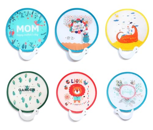 猫仙人 団扇 男女兼用 コンパクト うちわ 丸型 花火大会 小さめ 折り畳み式 軽量 持ち運び便利ミニ (6セット)