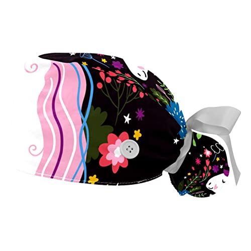 Chapeaux bouffants licorne JDEZ ajustables pour le travail (lot de 2)