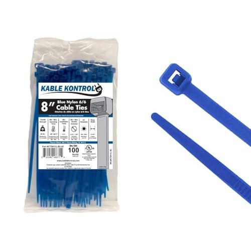 Image of 8 inch Color Cable Ties, 50 lb. Test, (100 Pack - All One Color) (Blue)