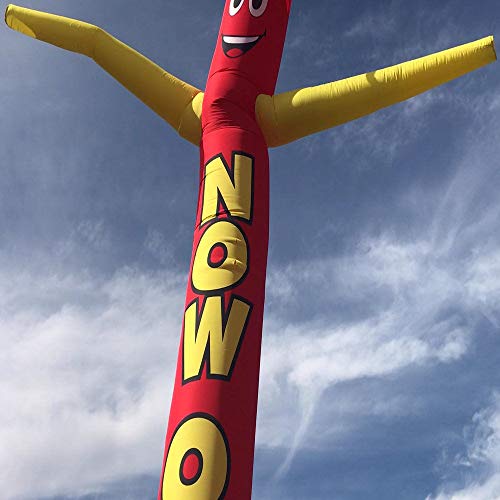 18ft Inflatable Tube Man Now Open (Red/Yellow) - Air Powered Dancer Waving Puppet Guy - Body only, (Without air Blower)