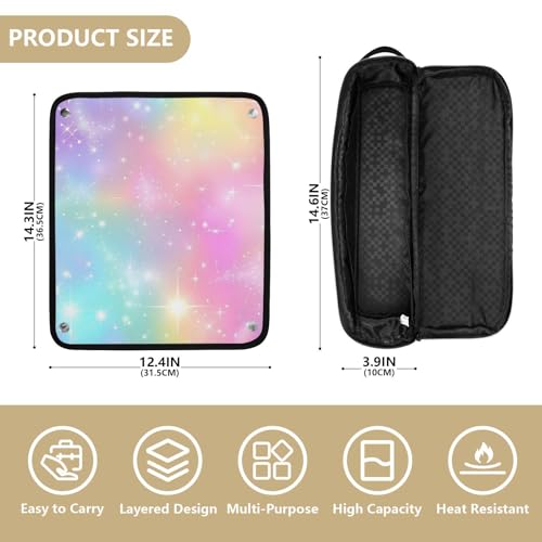 Organizador portátil para herramientas de peinado con protector térmico resistente para plancha, rizador y más miniatura 4