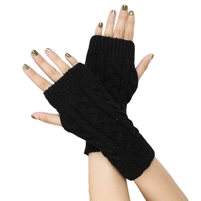 Arm Warmers Cute Knitted Fingerless Gloves for Women Winter Thumbhole Wrist Warmer Men Crochet Arm Warmers Hand Mittens Fancy Gloves and Skin Friendly For Unisex