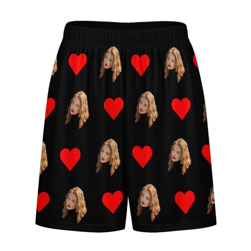 Custom Face Pajamas Shorts for Men, Funny Photo Personalized Sleeping Lounge Pjs Pants, Personalized Gifts3