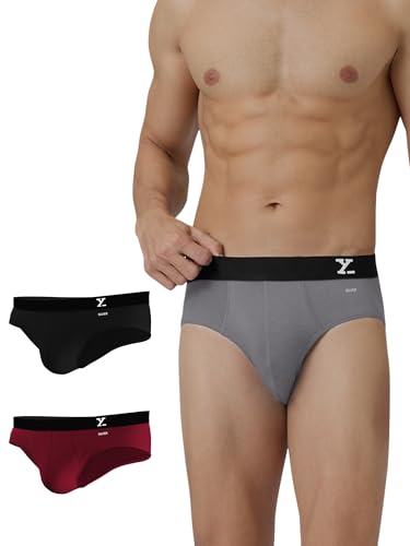 Image of XYXX Men's Aero 100% Super Combed Cotton Regular Fit Solid Anti Bacterial Briefs with No Marks Waistband (Pack of 3)