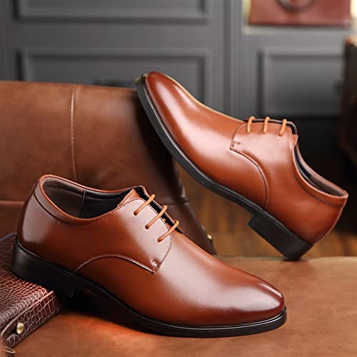 Zapatos informales de cuero para hombre con cordones y suela plana cómoda 2