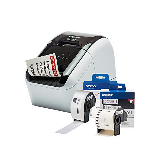 Brother QL-800, Imprimante d'étiquettes, Fonction d'impression Rouge-Noir, Interface USB, Impression de codes-barres, Découpeuse automatique, Imprime jusqu'à 62 mm de largeur – Image 5