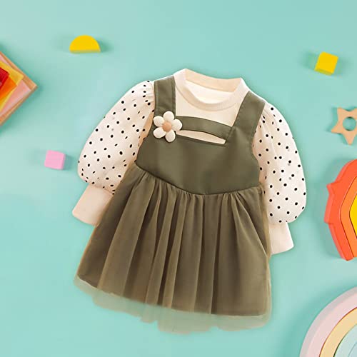 Image of Bold N Elegant Baby-Girl's Polka Dot Printed Pinafore Mini Dress For Girl's