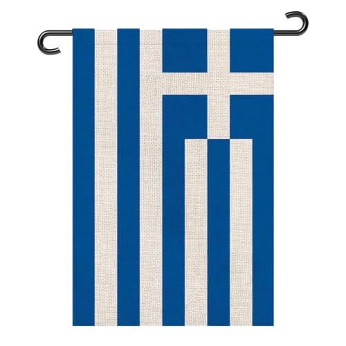 ZDSSM Greece Garden Flag 12x18 Inch, Greek Yard Flag Outdoor Decor