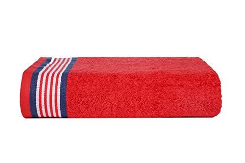 Image of Casa Copenhagen,Germany Design - He & She Super Soft Collection 100% Cotton Bath Towel Set (Size : 70 x 140 cm) - Racing Red & Iris Blue