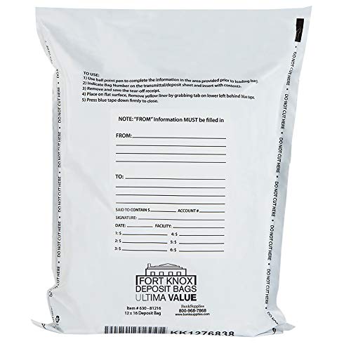 100-Pack Tamper Evident Deposit Bags