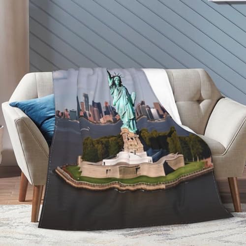 Couverture Statue de la Liberté en peluche ultra douce double face - 2