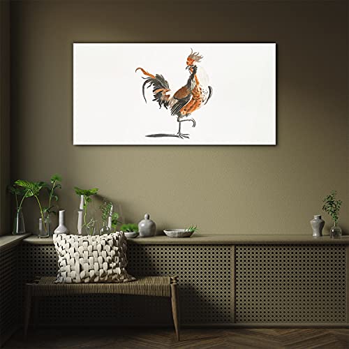 Tableau en verre Coq - Solution murale lumineuse et facile à nettoyer