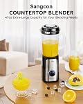 Sangcon Mélangeurs pour cuisine, 5-in-1 Combo pour smoothies sans BPA 47oz Pitcher, 2.5-Cup Bowl, 18/11oz Des tasses, 3 Lames; ménagères Préparer les shakes, la viande, les sauces, le salsa, le café, les épices sèches
