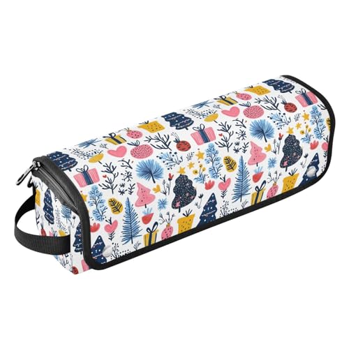 Bolsa de viaje resistente al calor con diseño de elementos navideños para herramientas de cabello miniatura 1