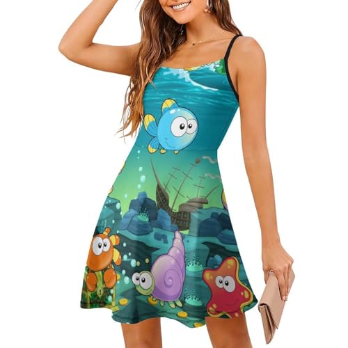 Robe de plage imprimé étoile de mer avec bretelles fines amovibles