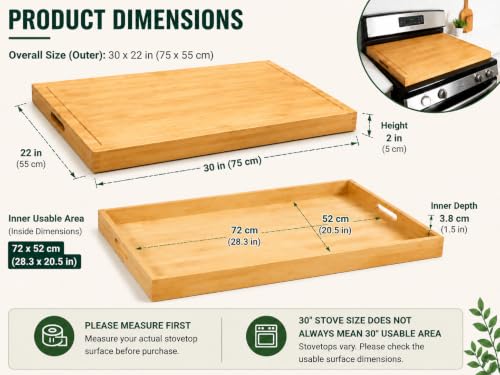 Tabla de cortar rectangular de bambú 30x22 pulg con mango miniatura 3
