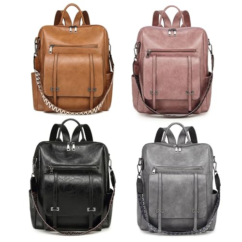 Sac en cuir synthétique gris au style vintage et finitions soignées