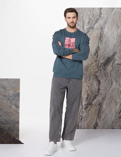 Image of Amazon Brand - Symbol Men Cotton Rich Light Weight Crew Neck Sweatshirt (Regular Fit) (Available in Plus Sizes)