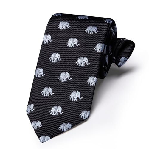 Image of Barry.Wang Silk Ties for Men Fun Necktie and Tie Clip Set for Wedding Party Business Formal Extra Long