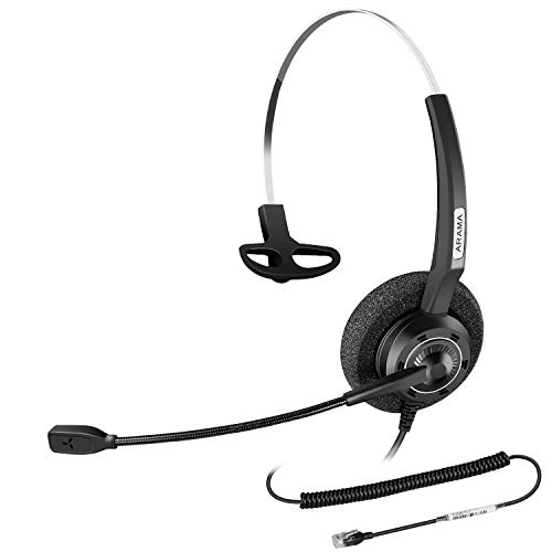 Arama Wired Phone Headset Mono w/Noise Canceling Mic for NEC Aspire Dterm Nortel Norstar Meridian Plantronics Polycom ShoreTel Siemens ROLM Toshiba Zultys Packet8 Landline Deskphones (A200S2)