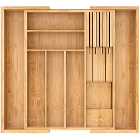 TIOPGHAD Bamboo Utensil Organizer Cover