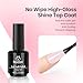 Beetles Almond Nail Tips Kit with 3 Pcs 15ml No Wipe Gel Top & Base Coat Milky Pink Gel Polish Set