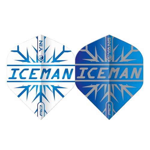 RED DRAGON Yin Yang Double Sided Gerwyn Price Iceman Blue & White Standard Dart Flights 3 Sets Per Pack (9 Dart Flights in total) - Image 2
