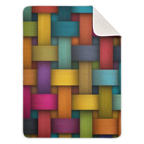 Kigai Colorful Woven Baby Blanket for Boys Girls Swaddle Blankets Soft Cozy Receiving Blanket Nursery Crib Blankets for Toddler Newborn, 30 x 40 Inch