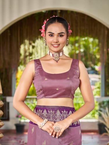 MANOHARI purple banarasi silk saree – image 7