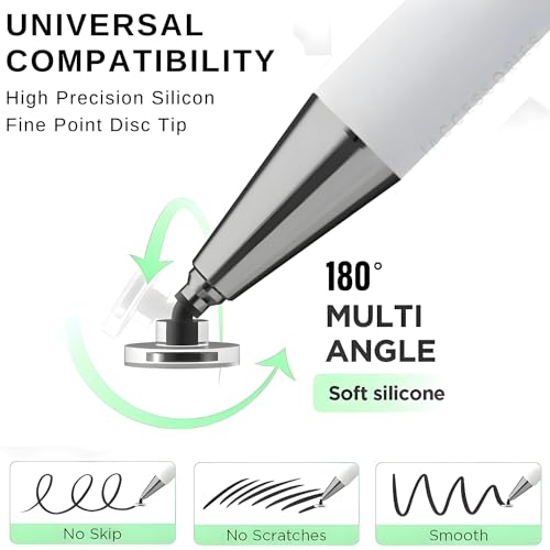 Image of 2-Way Dual-Sided Stylus Pen Compatible with All Touch Screens Devices Mobile Phones Android Tablet iOS Windows Smartphones - White