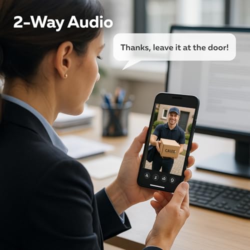 Calex Smart Security videoâdeurbel, 2K camera, Appâbediening, nachtzicht, 2âweg audio, bewegingsdetectie, cloud & SDâopslag, Waterdicht, incl. gong, Wit - Afbeelding 6