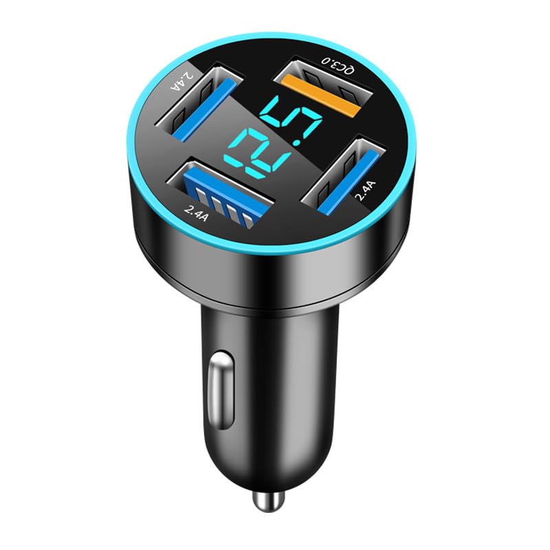 Caricabatteria Auto 4 Porte USB QC3.0 - Ricarica Rapida Anteriori E