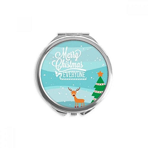 Miroir rond de poche illustration de Noël à offrir pour les fêtes